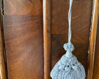 Antique English Flame Mahogany Linen Press with Original Bracket Feet. Measures 48" W x 23" D x 78" H. Photo 4 of 6. 