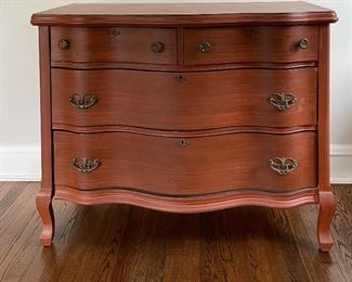 Antique Serpentine Front Chest of Drawers.  Measures 41" W x 22" D x 34" H. Photo 1 of 4. 