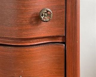 Antique Serpentine Front Chest of Drawers. Measures 41" W x 22" D x 34" H. Photo 2 of 4. 