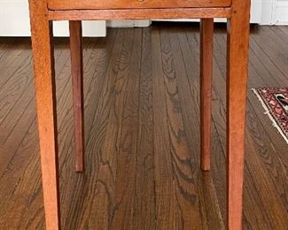 Antique Side Table with Drawer. Measures 19" x 18" x 28" H. 