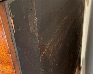 Antique English Chippendale Mahogany Chest with Brass Pulls. Circa 1765. Measures 44" W x 19.5" D x 43.5" H. Photo 4 of 6. 