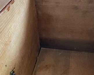 Antique English Chippendale Mahogany Chest with Brass Pulls. Circa 1765. Measures 44" W x 19.5" D x 43.5" H. Photo 6 of 6. 