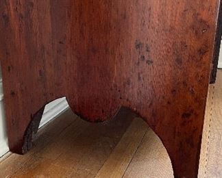 Antique English Flame Mahogany Chest of Drawers with Brass Pulls. Measures 38.5" W x 18.5" D x 36.5" H. Photo 3 of 6. 