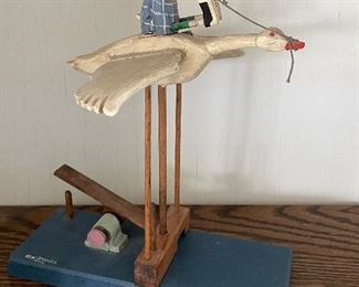 Ken Lessnau Hand-Carved Folk Art Bunny. Photo 2 of 3. 