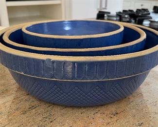 Stacking Glazed Pottery Bowls. 