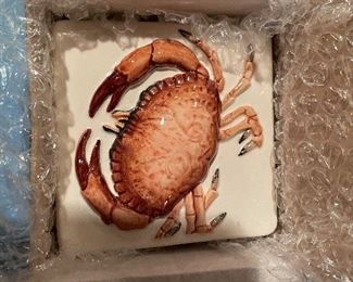 Original Style Fine Quality Ceramic Tiles - Scallop, Lobster, Prawn & Crab Patterns - 2 of Each. Photo 2 of 5. 