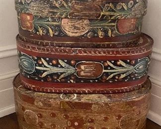 Antique Hand-Painted Sewing Boxes. Photo 1 of 2. 