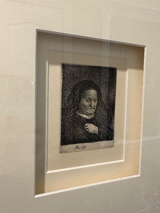 Rembrandt etching with COA
