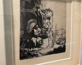 Rembrandt etching with COA