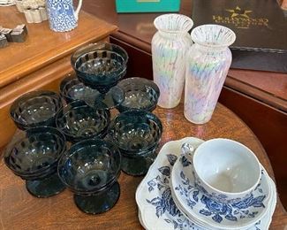 Blue fosteria , collectible glass, 