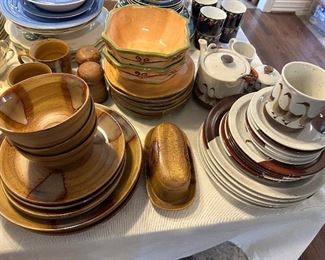 Sango splash pottery dishes 