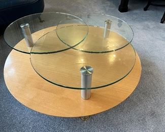 Rolf Benz wood and glass coffee table 