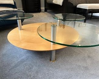 Rolf Benz wood and glass coffee table 