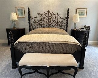 King bedroom suite by Drexel Heritage (lamps not for sale)