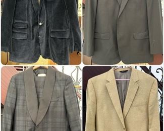 Men’s clothing; jackets and sport coats by House of Bruar, Jos A Banks. Size Large & XL (this is just a sampling of what’s available) 