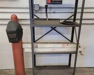 #106 • Welding Mask, Tank Welding Wire, Cylinder Caps and More with Metal Shelf
