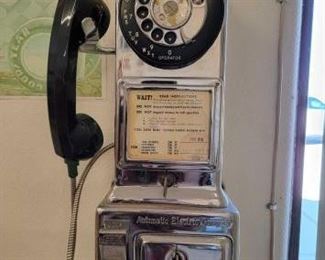 #1006 • Automatic Electric Company 1950s Pay Phone with Keys