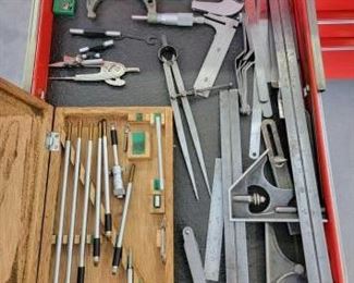 #1104 • Micrometers, Calipers, Compass, Mitutoyo Inside Micrometer Set and More