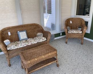 Rattan filled sunroom