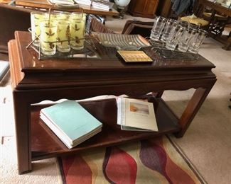 Sofa / Entry Table, Vintage Glassware