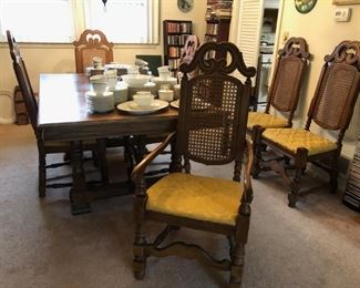 Dining Table w/ 6 Chairs & Breakfront