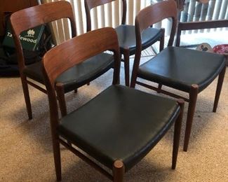 4 Moller Danish Teak Chairs