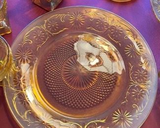 Daisy Amber by Indiana Glass dinner plate