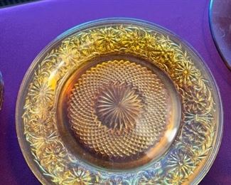 Daisy Amber by Indiana Glass plate
