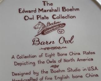 Edward Marshall Boehm Owl Plate Collection
