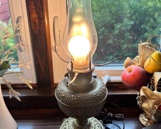 EM & Co. Converted Antique Oil Lamp