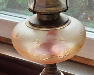 Painted Oil Hurricane Lamp