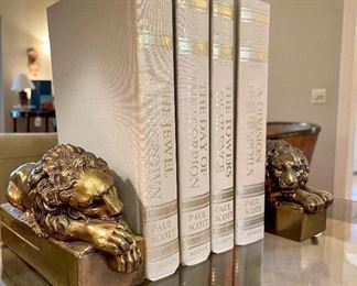 $80. Brass Lion Bookends. Set of 2. So regal and so mighty, they could convince anyone to pick up a book.