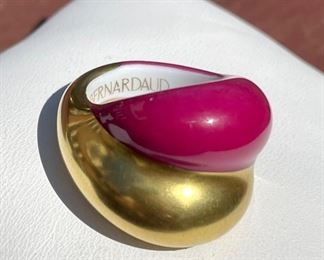 $40. Bernardaud Porcelain Purple & Gold Ring.