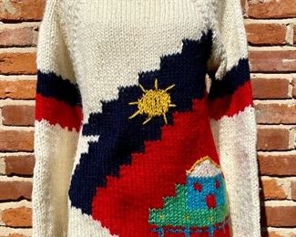 $30. Vintage Knit Sweater. Handmade in Greece.