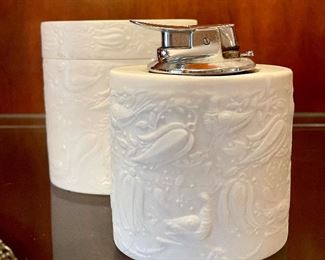 $200. Rosenthal Porcelain Lighter & Lidded Box.