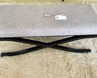 $80. Cushioned Bench with Metal Base. 48 x 19 x 19.5.