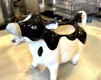 $18. Vintage Cow ceramic Creamer. Made in Japan. He wants us to mention, though, that he does not discriminate against non-dairy creamers.