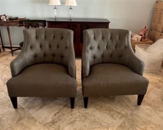 Crate and barrel tufted chairs