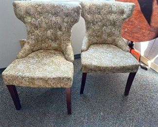 Matching green occasional chairs 