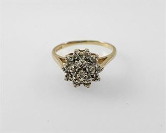 Fine 10K Yellow Gold Diamond Ring Size 5.25