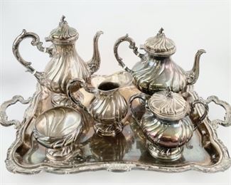 3775 Grams Fine Camusso Peru Sterling Silver 6-Pc Tea Set 