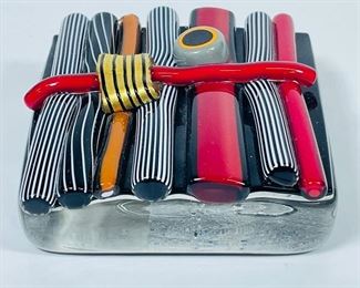 David Garcia Signed MCM ART GLASS Paperweight 