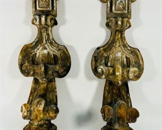 Vintage Decorative Chalkware candle holders sconces Hollywood Regency Style