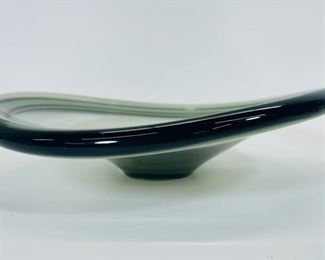 Holmegaard of DenmarkMid-Century Modernist Smoked art Glass Curved Bowl MCM