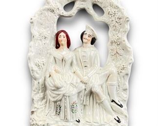 
Vintage Staffordshire 14.5" couple getting married Art Pottery Figurine 