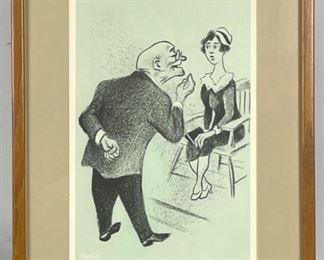 William Gropper Signed Cross Examination Print 