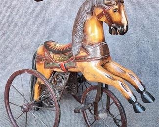 Vintage Hand Painted Horse Tricycle 