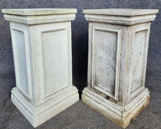 19" H Pair Faux Cement Display Doric column Stands 