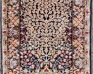 Vintage Persian Tree of Life Hand Knotted Area Rug Wool - navy, tan, pink, red, green, blue 