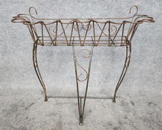Vintage Iron Plant Stand or Add Glass for a Console Table